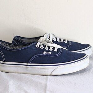 Vans Off The Wall Sneakers Size Men8 Women9.5 Navy Blue Tie Up